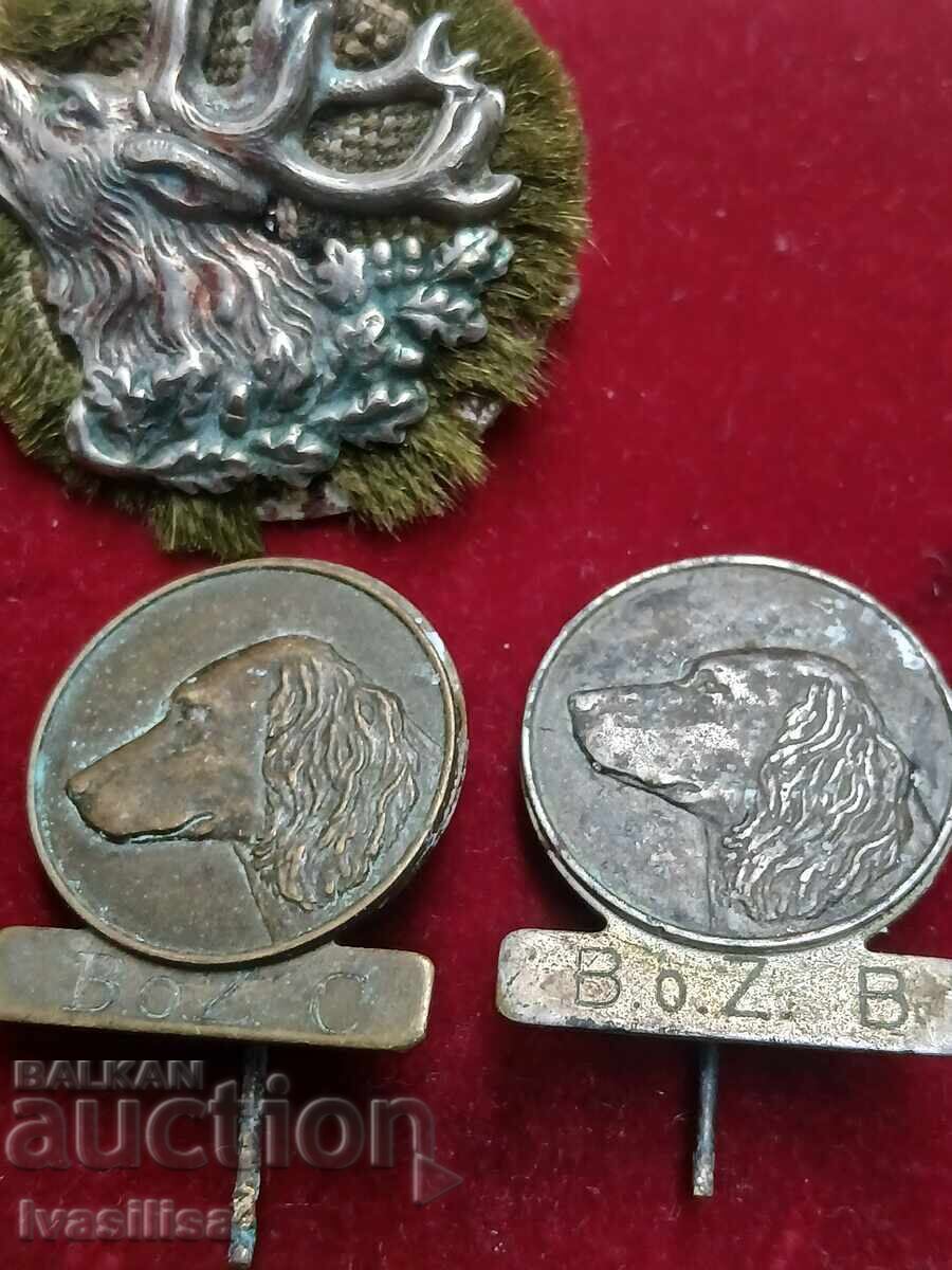 Old hunting badges, the first one is silver - 5 Old hunting badges, the first one is silver - 5
