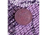 1 cent 1907 Белгия рядка
