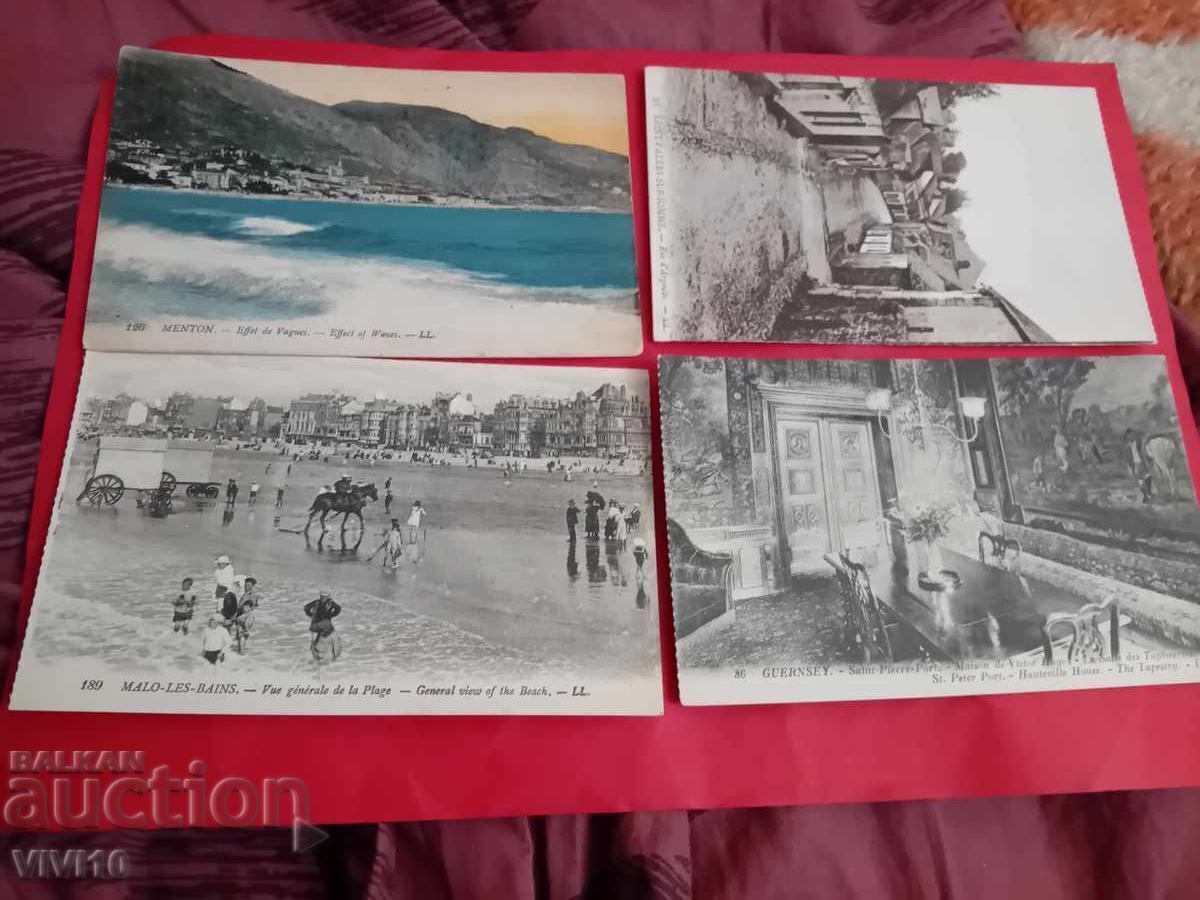 4 buc. cărți poștale vechi Franța