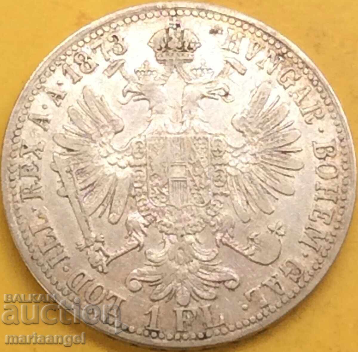 Austria 1 Florin 1873 Franz Joseph silver - rare and expensive - 6