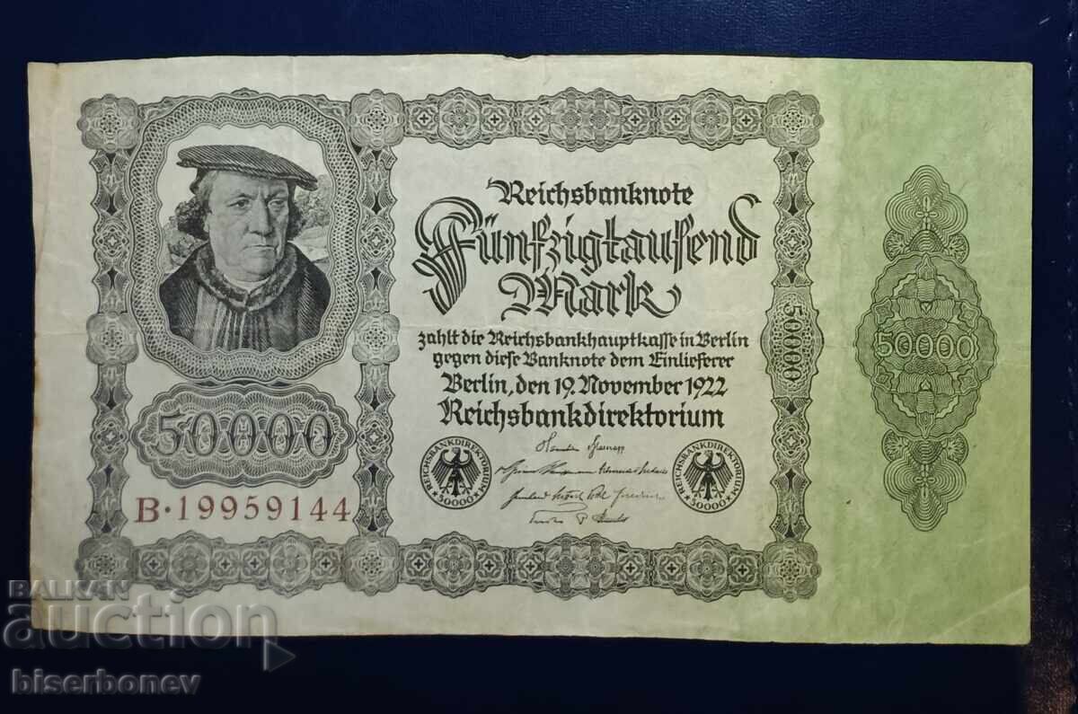 Γερμανία, Γερμανία, 50 000 μάρκα 1922, VF Γερμανία, Γερμανία, 50 000 μάρκα 1922, VF