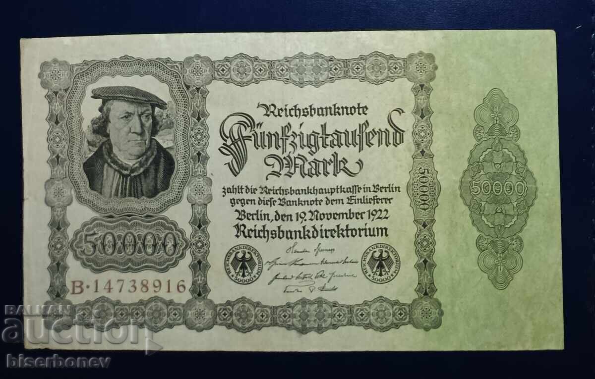 Germania, Germania, 50 000 mărci 1922, VF