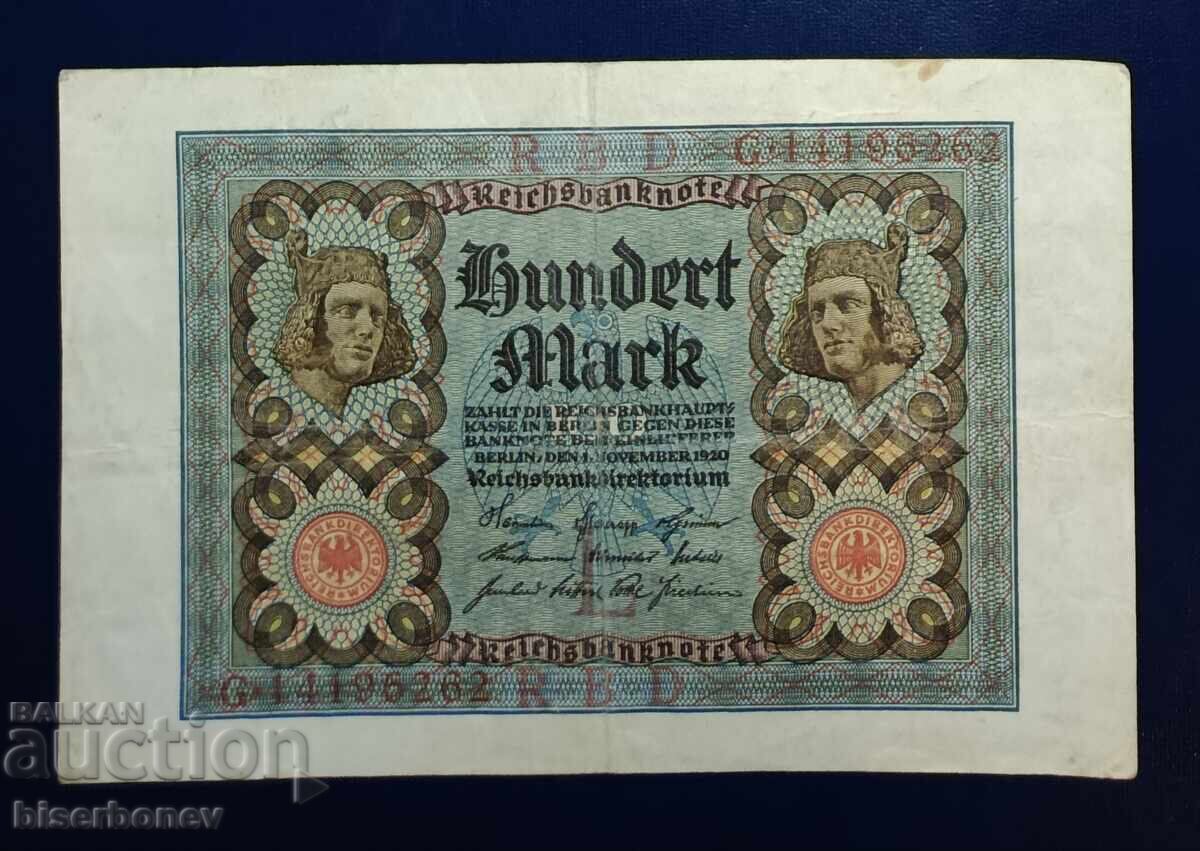 Germany, Germany, 100 Mark 1920, VF