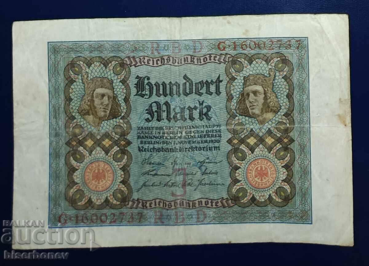 Germany, Germany, 100 Mark 1920, VF