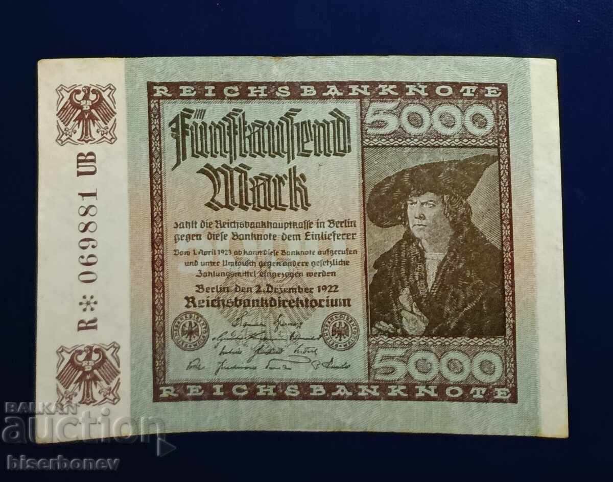 Germany, Germany, 5000 Mark 1922, XF