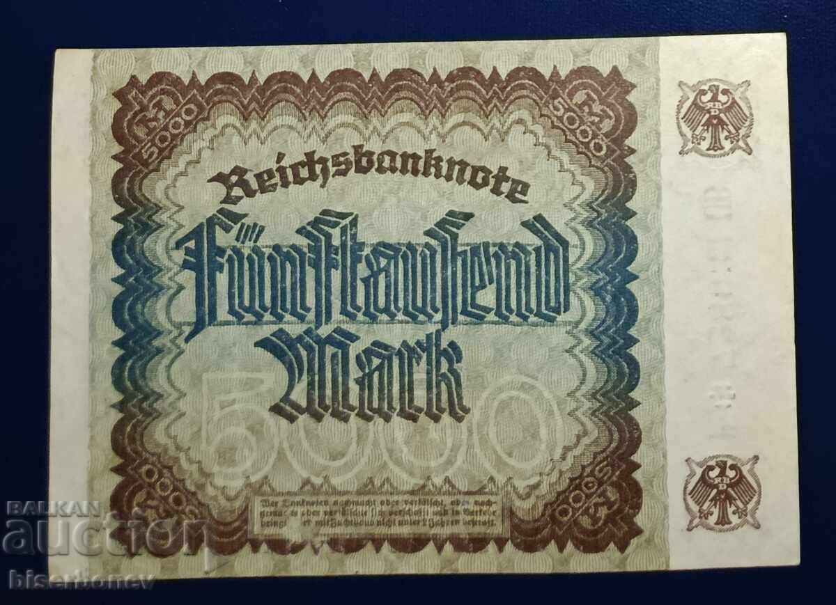 Germany, Germany, 5000 Mark 1922, XF with price € 2.56 | 5.01 BGN