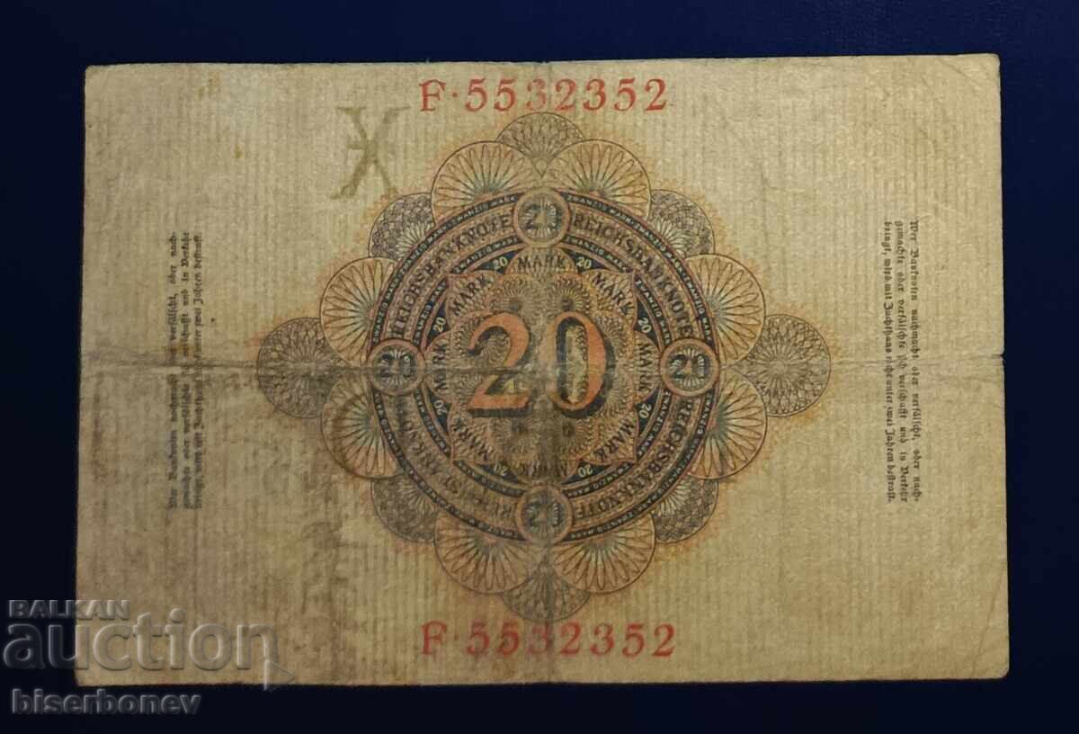 Germany, Germany, 20 Mark 1910, F/VF with price € 1.53 | 2.99 BGN