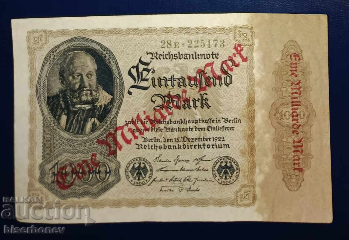 Germany, Германия, 1 милиард марки 1923 г, XF+