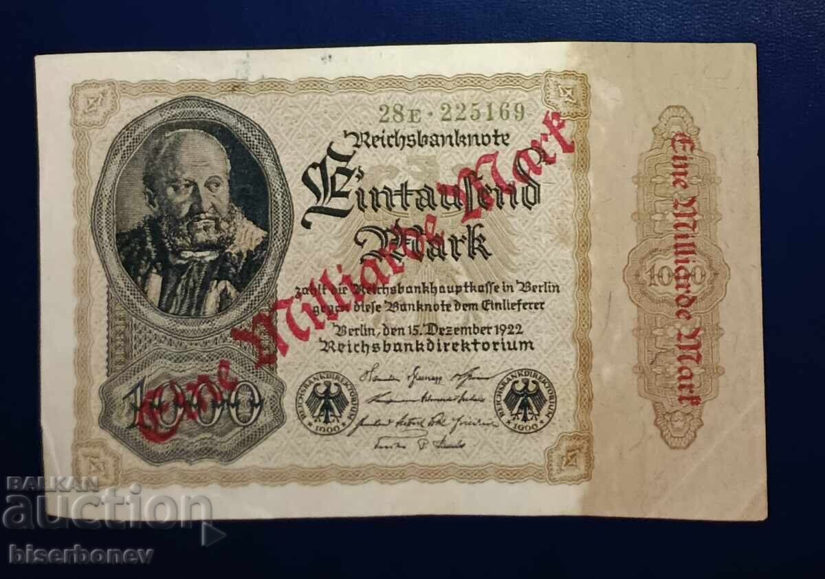 Germany, Germany, 1 Billion Mark 1923, XF+