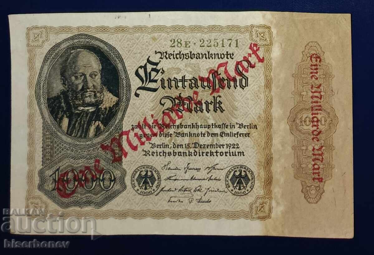 Germany, Germany, 1 Billion Mark 1923, XF/aUNC