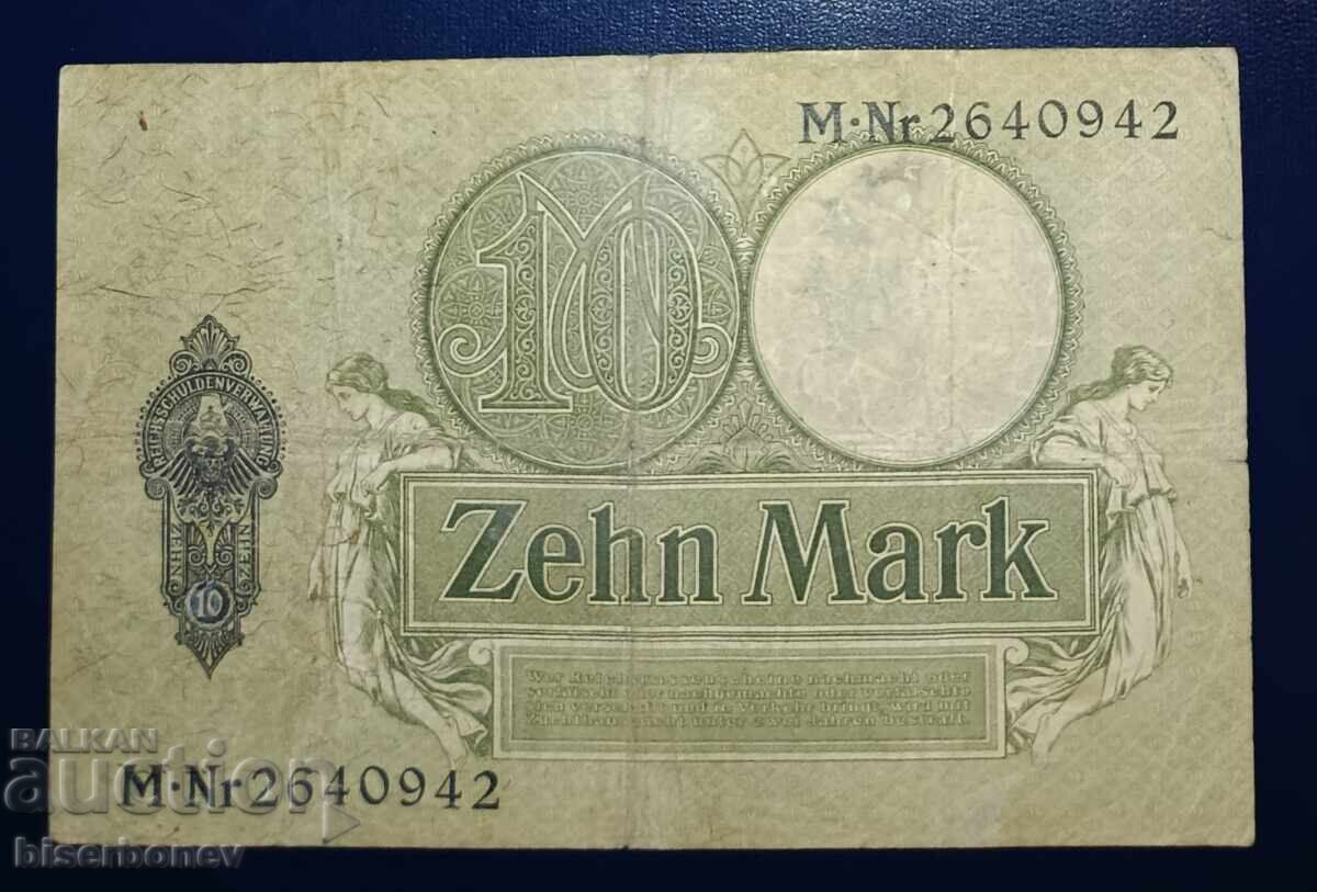 Germania, Germania, 10 mărci 1906, F+ cu preț € 4.60 | 9.00 BGN