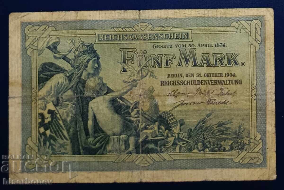 Germany, Germany, 5 Marks 1904, F
