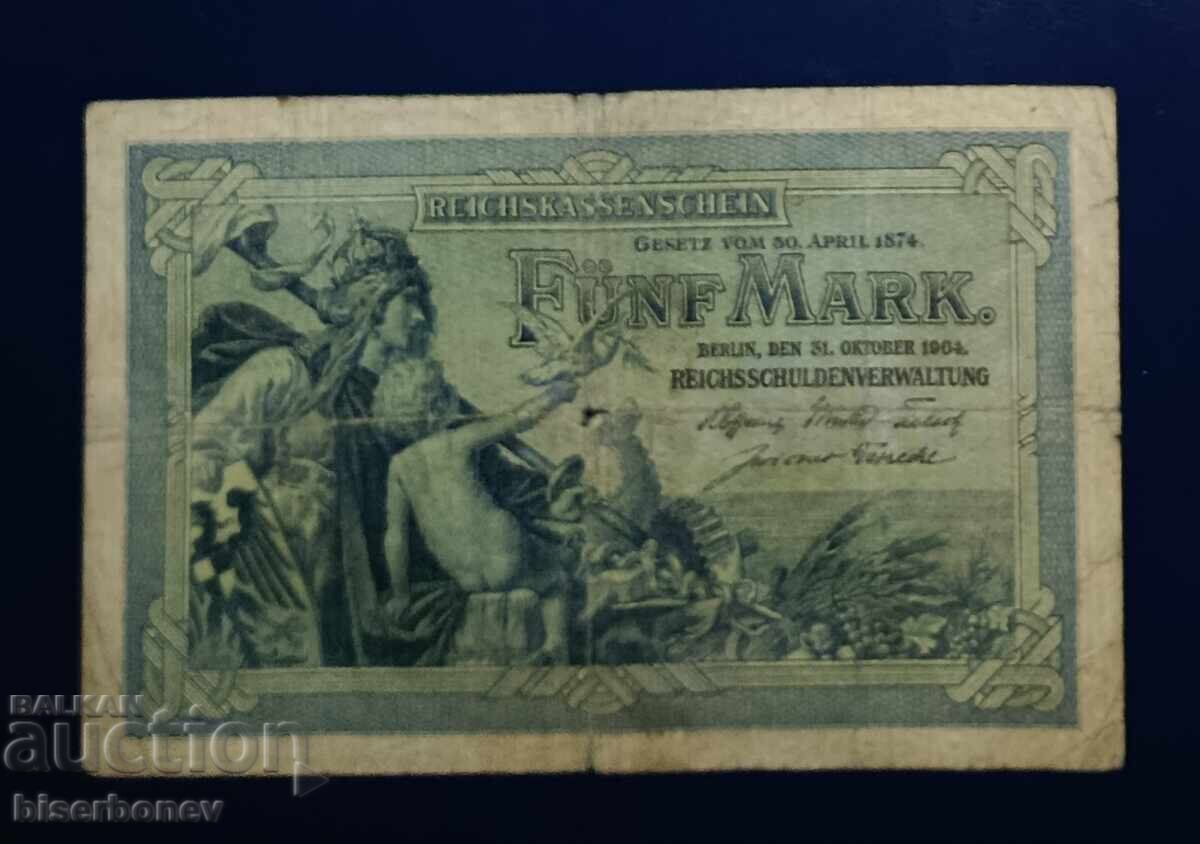 Germany, Germany, 5 Marks 1904, F Germany, Germany, 5 Marks 1904, F