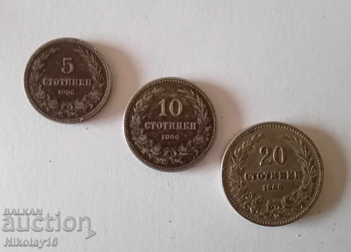 Lot 1906 de 5, 10 și 20 de stotinki Lot 1906 de 5, 10 și 20 de stotinki