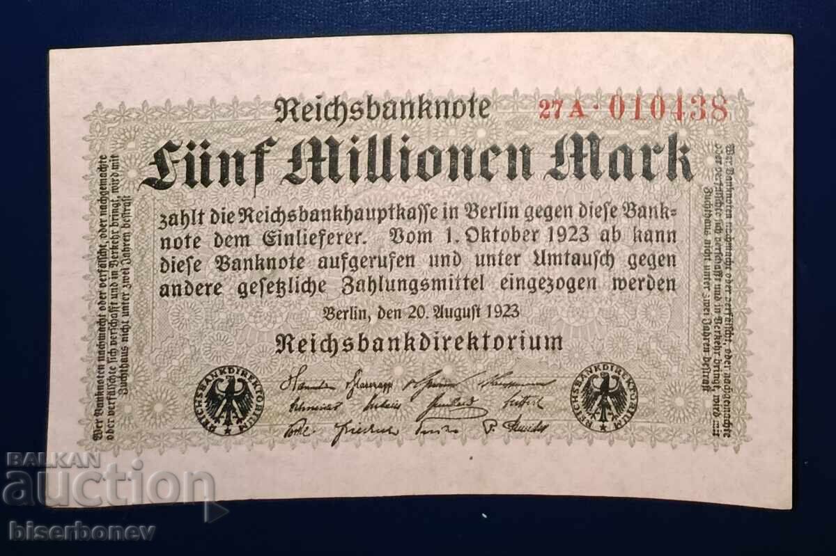 Γερμανία, Γερμανία, 5 εκατομμύρια μάρκα 1923, UNC-1