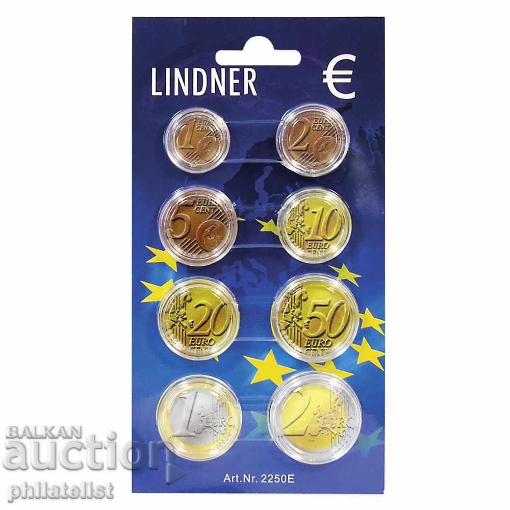 LINDNER - Euro coin set packaging from 1 cent to 2 euro with capsules with price € 3.45 | 6.75 BGN