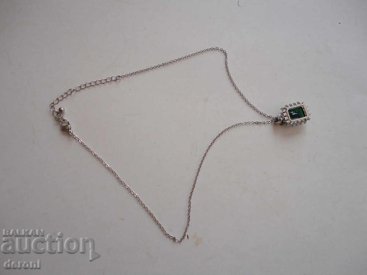Colier superb cu pandantiv piatră verde - 5 Colier superb cu pandantiv piatră verde - 5