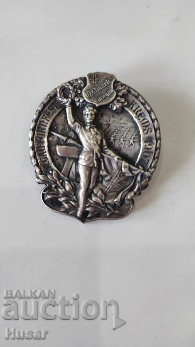 Semn pectoral Austria 1907 sportiv, adunare de eroi argint ?