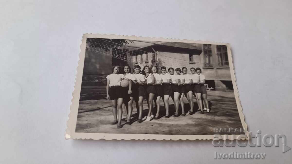 Photo of Fifth Grade Girl Students on the Volleyball Court 1941