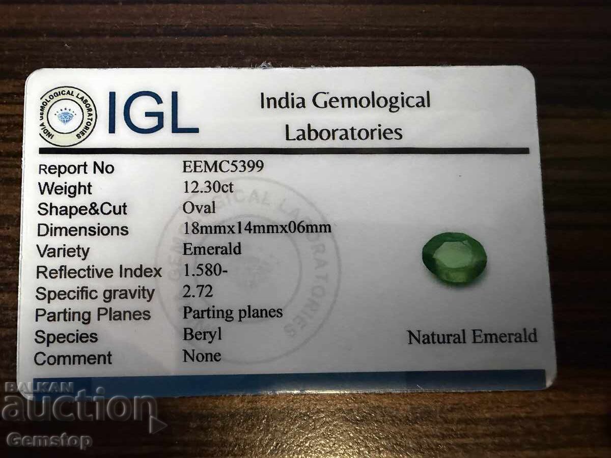 Delivery of BZC! 12.30 ct Natural Emerald Oval Cert. IGL from 1st!