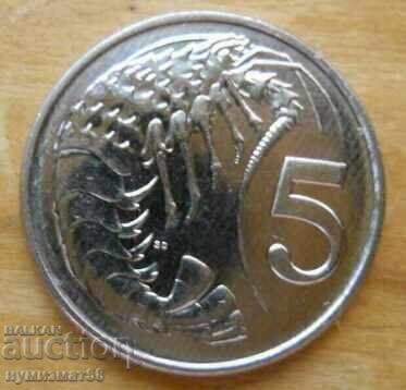 5 цента 1992 г - Кайманови острови 5 цента 1992 г - Кайманови острови