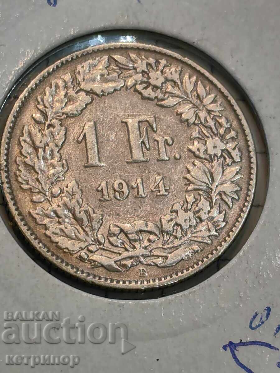 1 Swiss Franc 1914 Silver