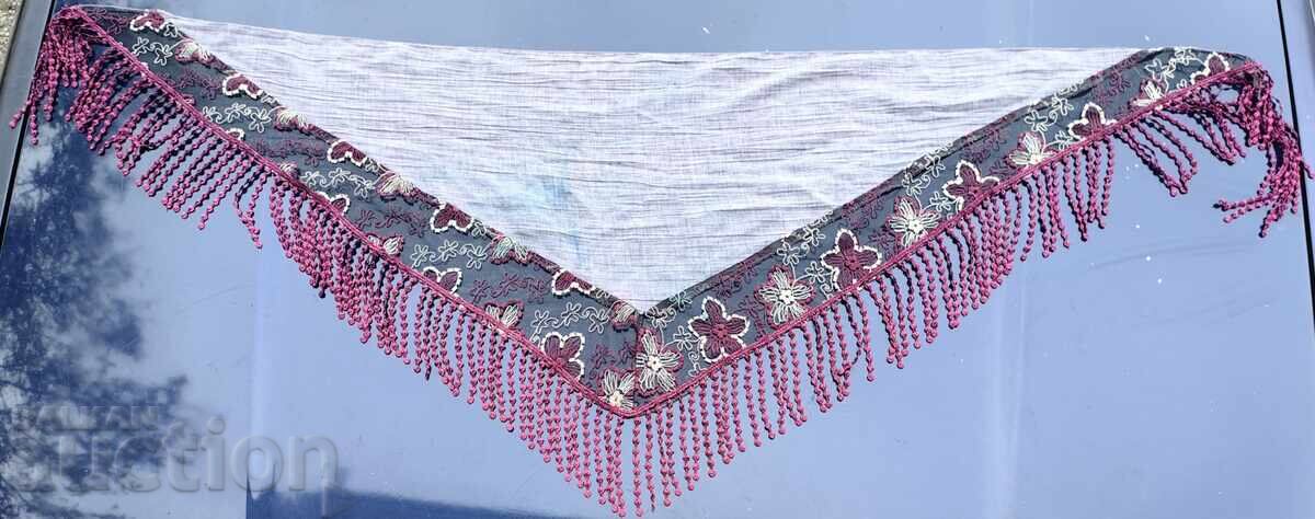 EȘARFĂ VECHE BORDURĂ BRODERIE