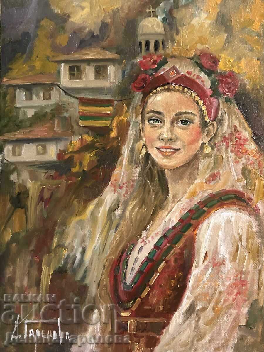 Деница Гарелова картина масло “Българка”