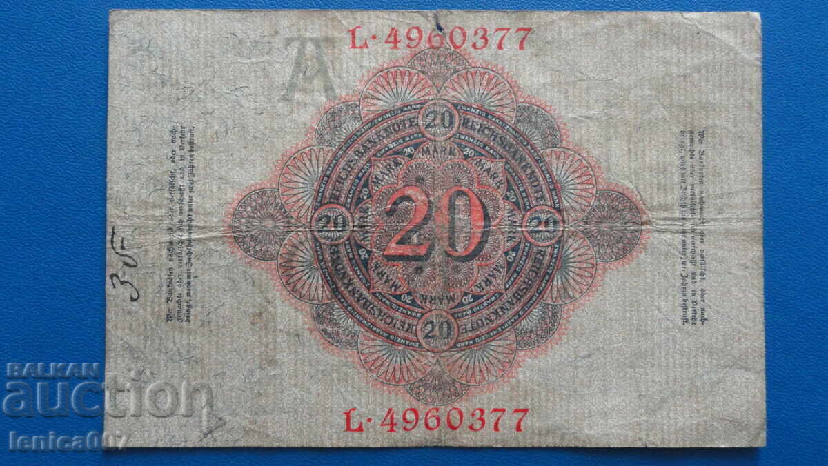 Germania 1914 - 20 mărci cu preț € 7.70 | 15.06 BGN Germania 1914 - 20 mărci cu preț € 7.70 | 15.06 BGN