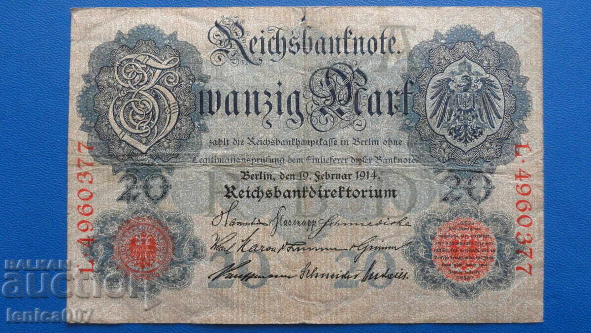 Licitație Germania 1914 - 20 mărci Licitație Germania 1914 - 20 mărci