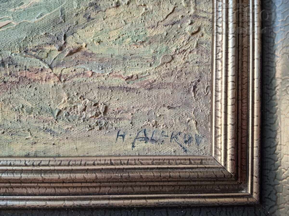 Δημοπρασία Πίνακας, θάλασσα, ζωγρ. Ν. Αλέκοφ (1922-2002)