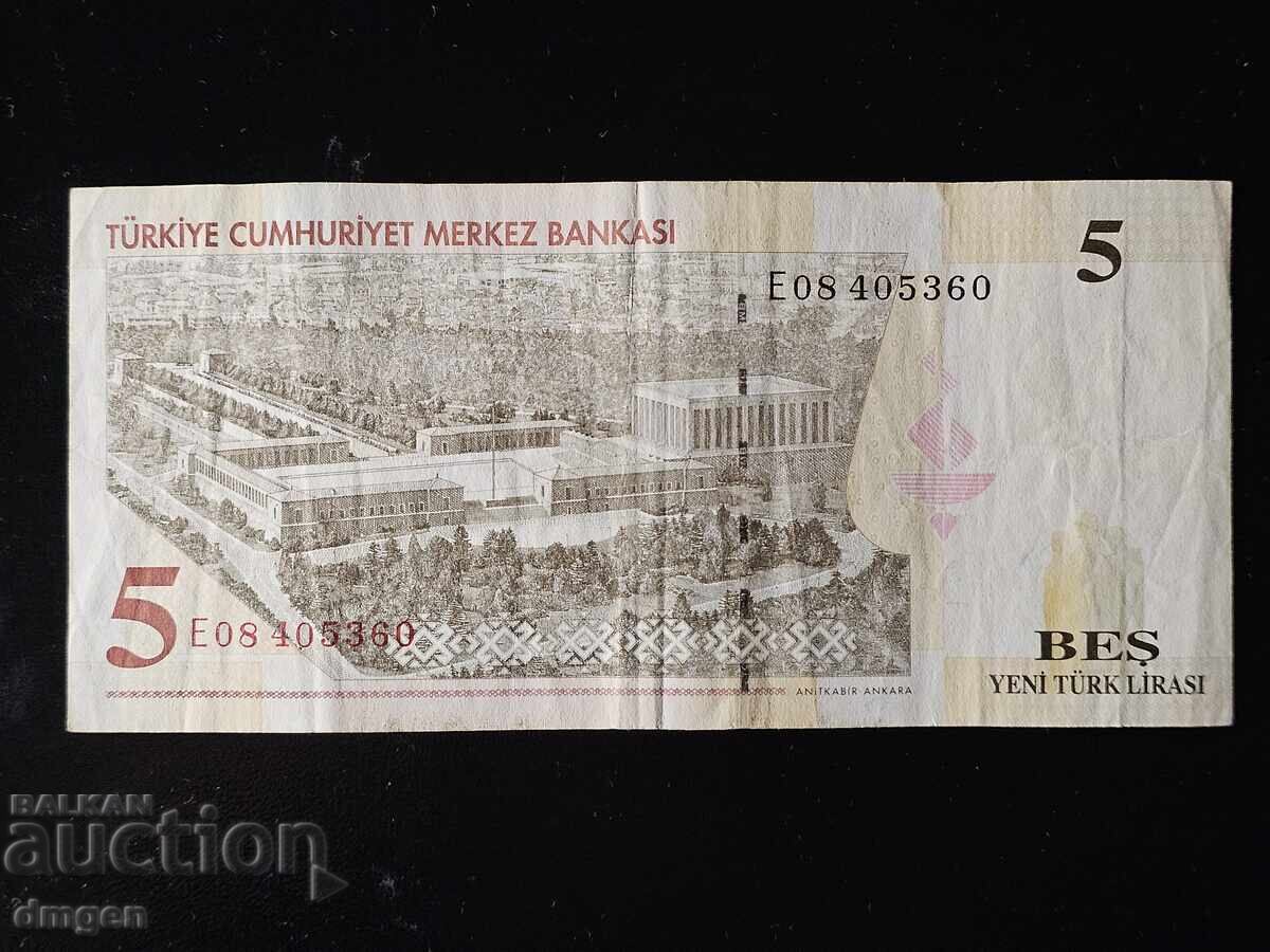 5 lire turcesti cu preț € 1.02 | 1.99 BGN
