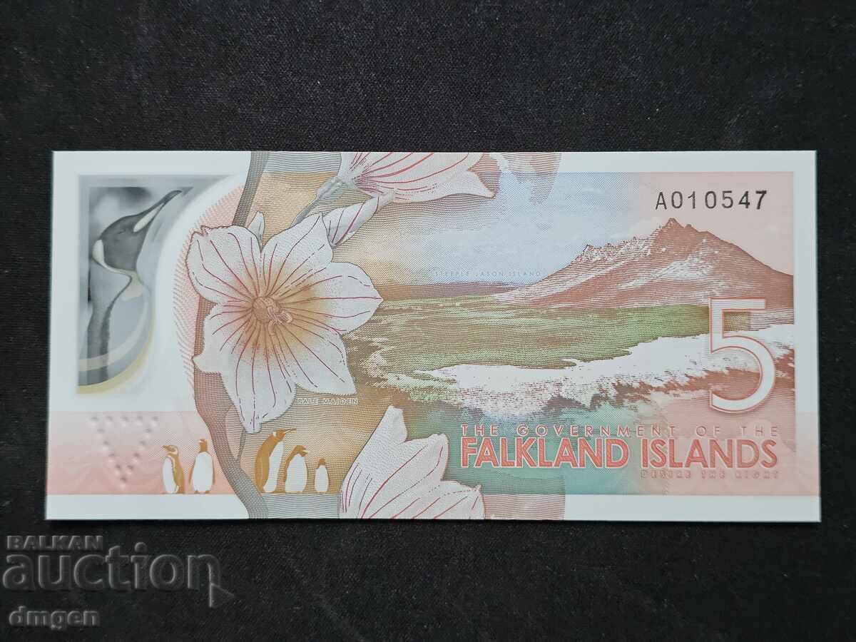 5 паунда Фолклендски острови 2025 UNC с цена € 30.68 | 60.00 лв.