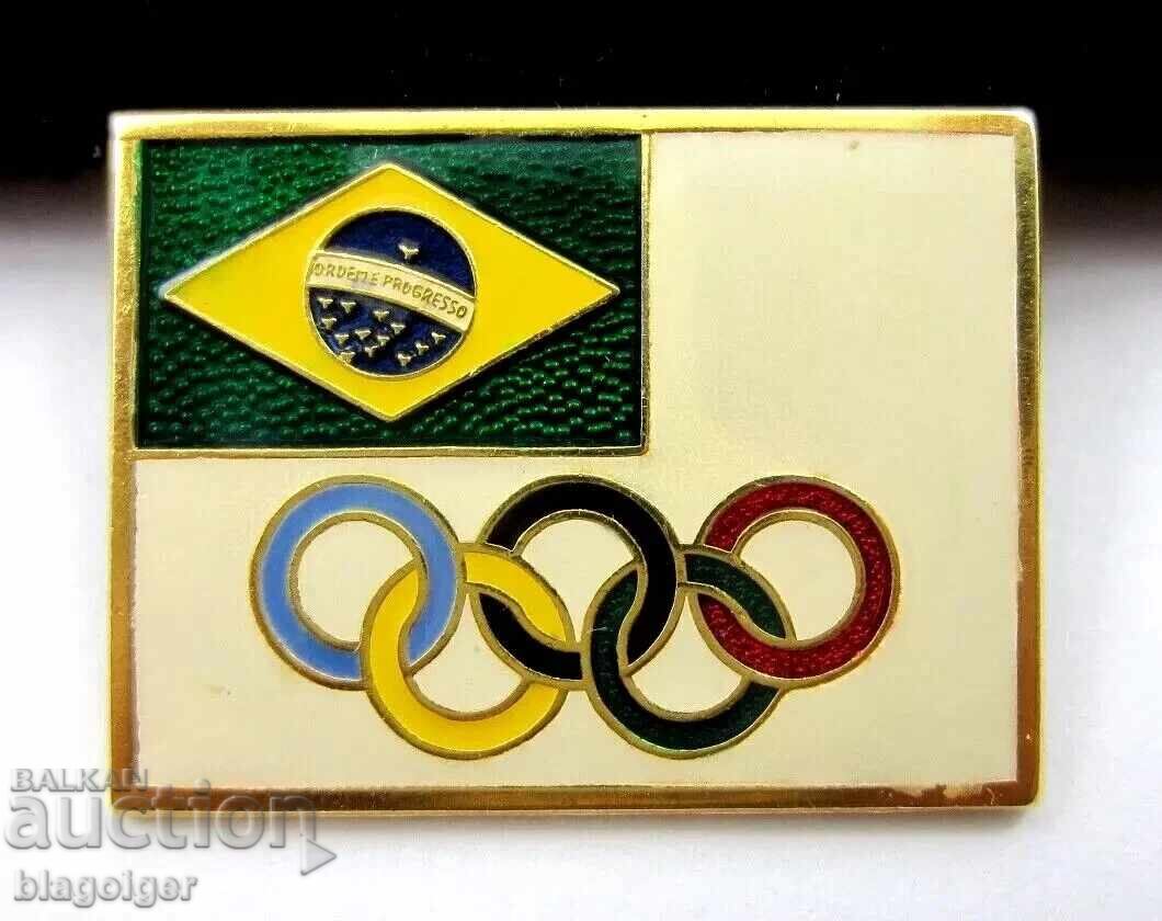 BRAZIL NOC OLYMPICS MOSCOW 1980 - RARE BADGE
