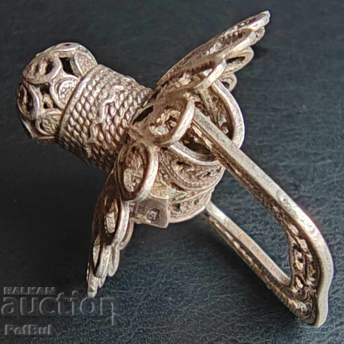 Delivery of Old Decorative Silver Pacifier Filigree, Christening Gift