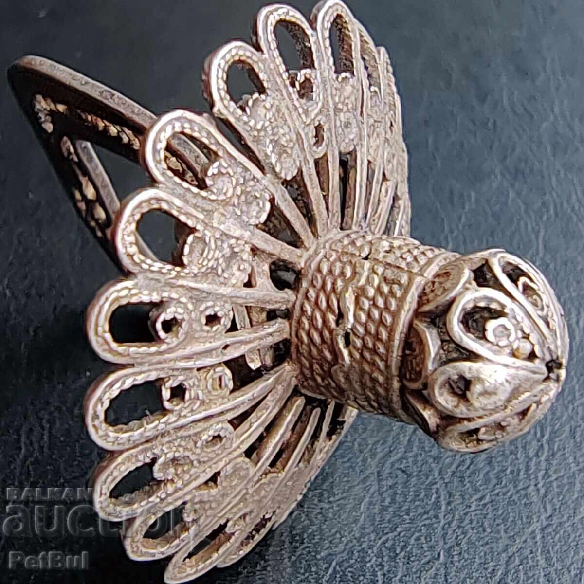 Old Decorative Silver Pacifier Filigree, Christening Gift