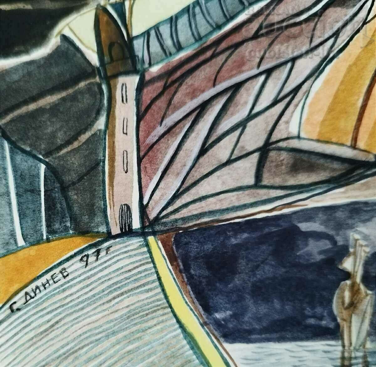 Pictură, acuarelă, fără titlu, art. Georgi Dinev, 1997 cu preț € 195.00 | 381.39 BGN Pictură, acuarelă, fără titlu, art. Georgi Dinev, 1997 cu preț € 195.00 | 381.39 BGN