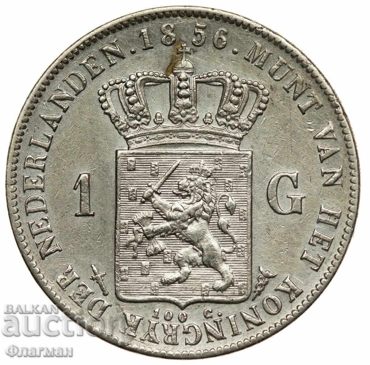 Нидерландия 1 Гулден 1856 г. Вилхелм III с цена 90.00 €