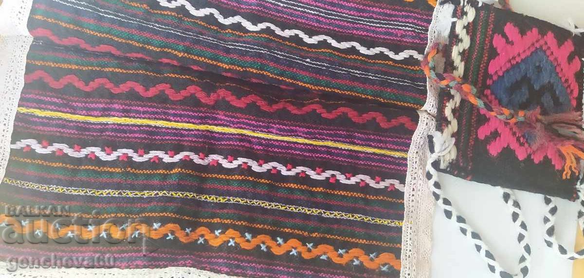 Тъкана вълнена престилка и торбичка - 5