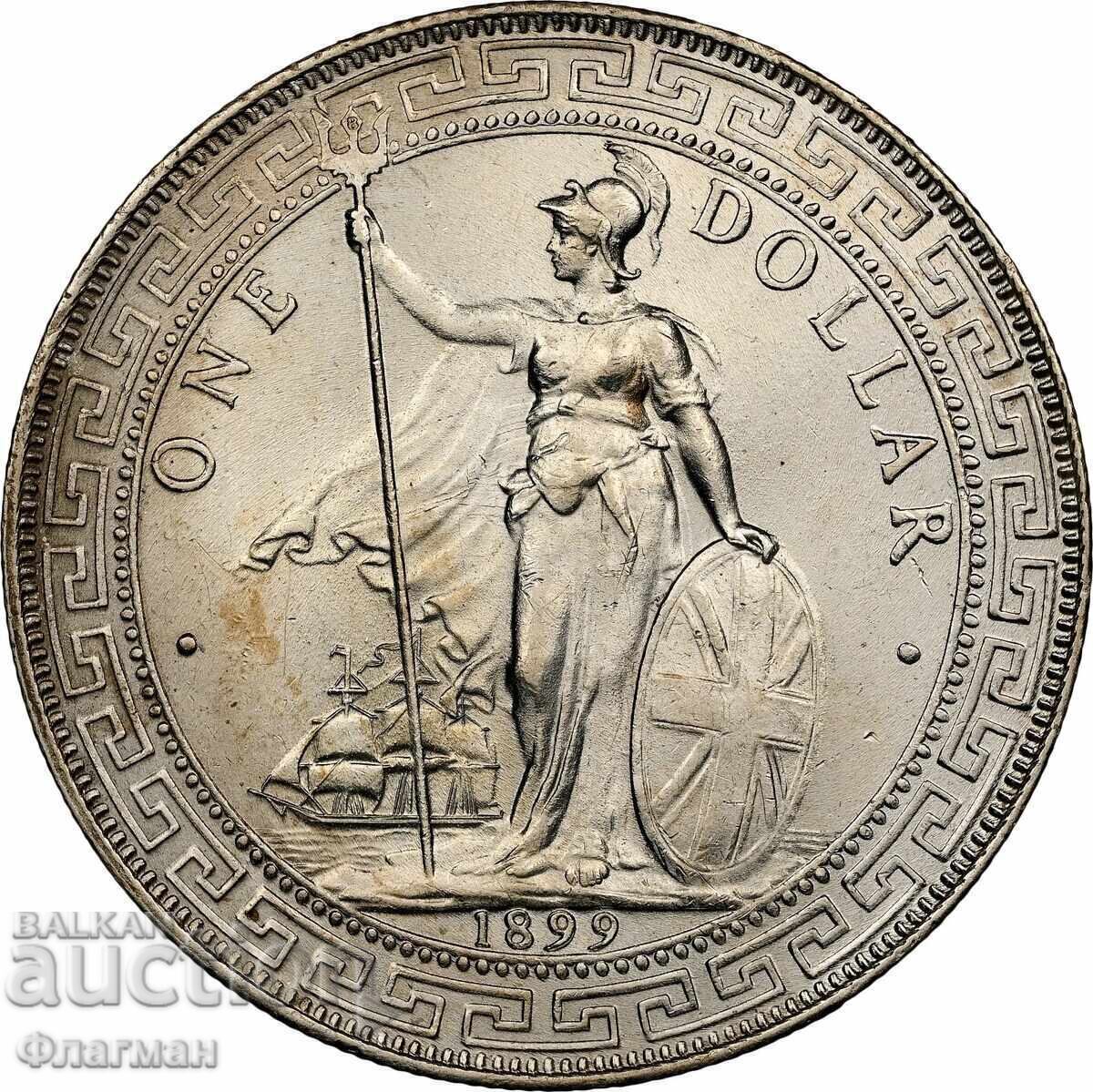 Khong Kong 1 Dolar 1899 g. Regina Victoria aUNC Khong Kong 1 Dolar 1899 g. Regina Victoria aUNC