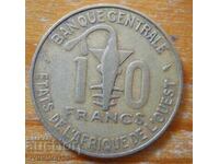 10 franci 1987 - Africa de Vest