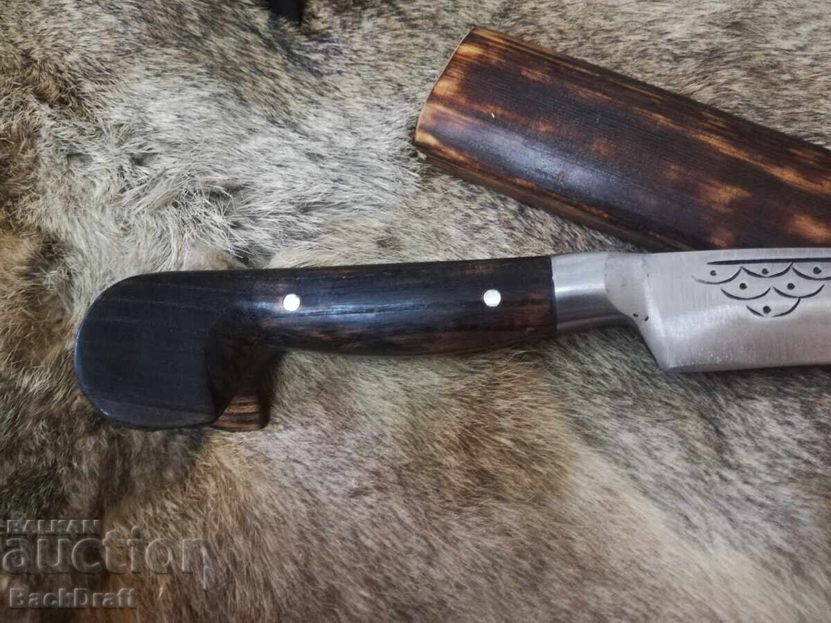 Livrarea Cuțit Karakulak, Lamă cu teacă de lemn pentru reconstituiri Livrarea Cuțit Karakulak, Lamă cu teacă de lemn pentru reconstituiri