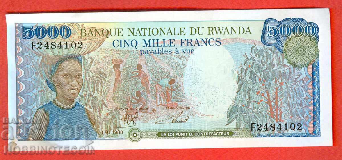 RUANDA RWANDA 5000 5 000 Franci emisiune - issue 1988