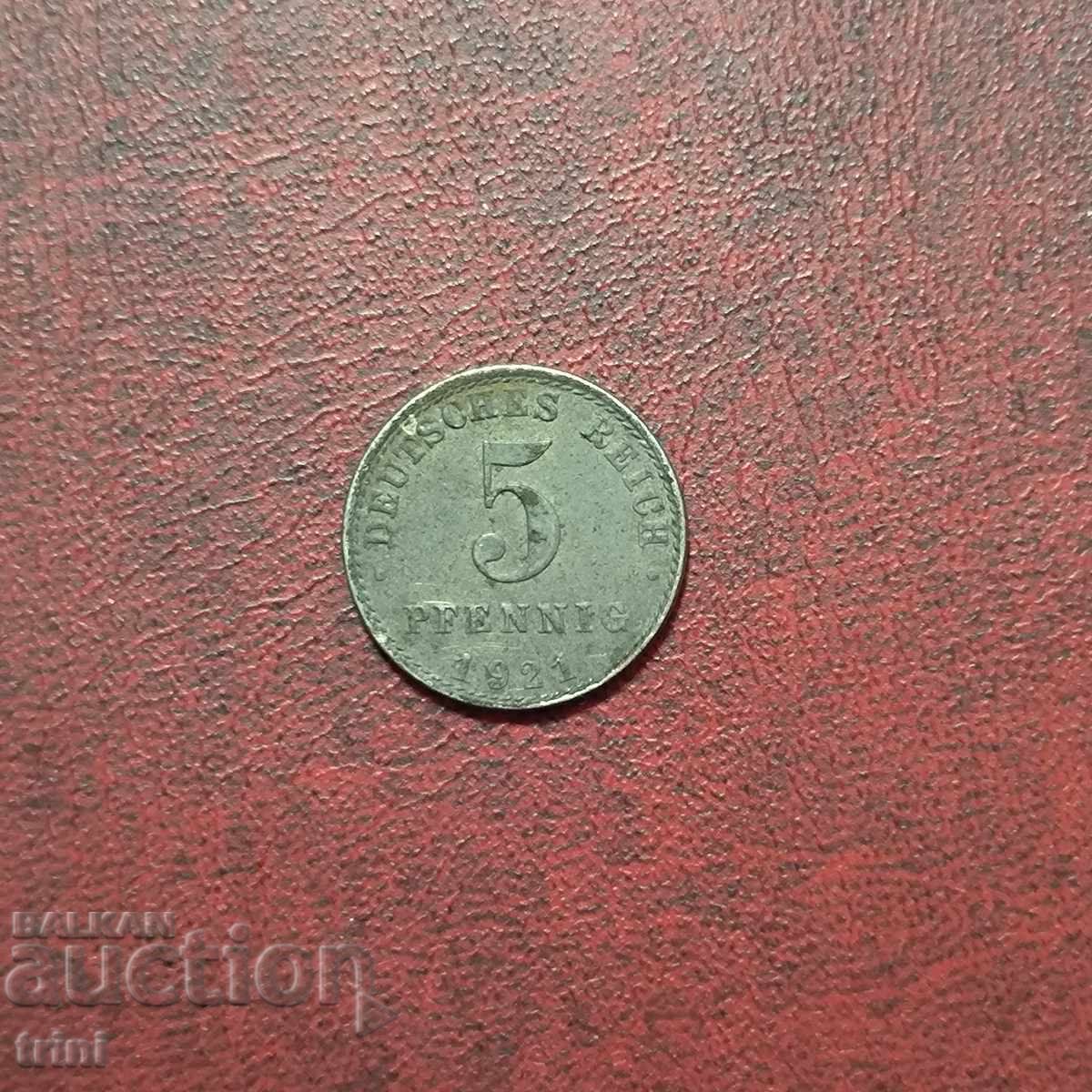 German Empire 5 Pfennig 1921