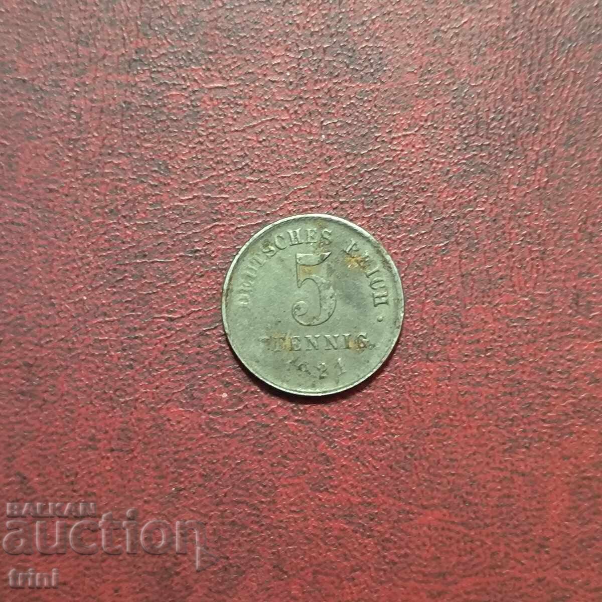 German Empire 5 Pfennig 1921
