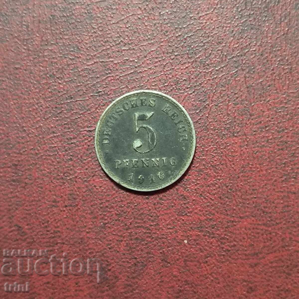 Γερμανική Αυτοκρατορία 5 πφένιχ 1916 Γερμανική Αυτοκρατορία 5 πφένιχ 1916