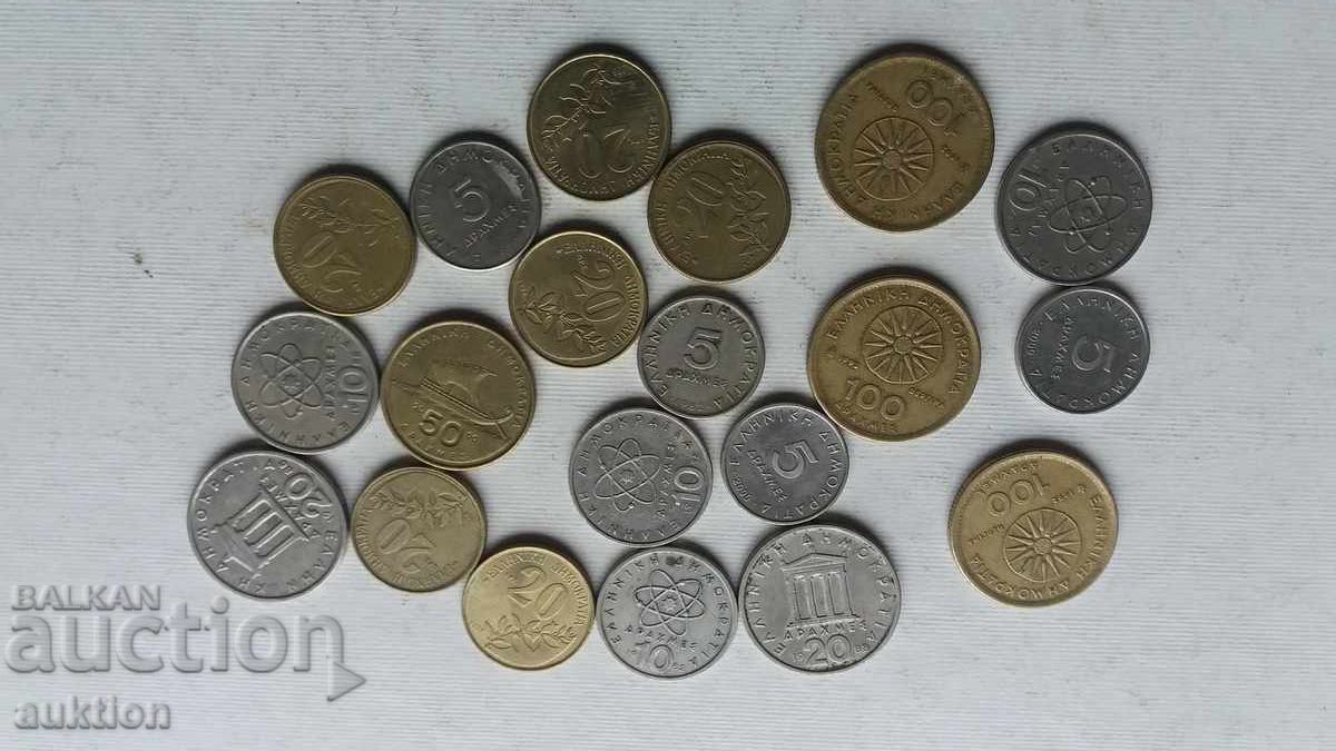 LOT OF VARIOUS GREEK DRACHMAS, 20 PIECES with price € 3.57 | 6.98 BGN