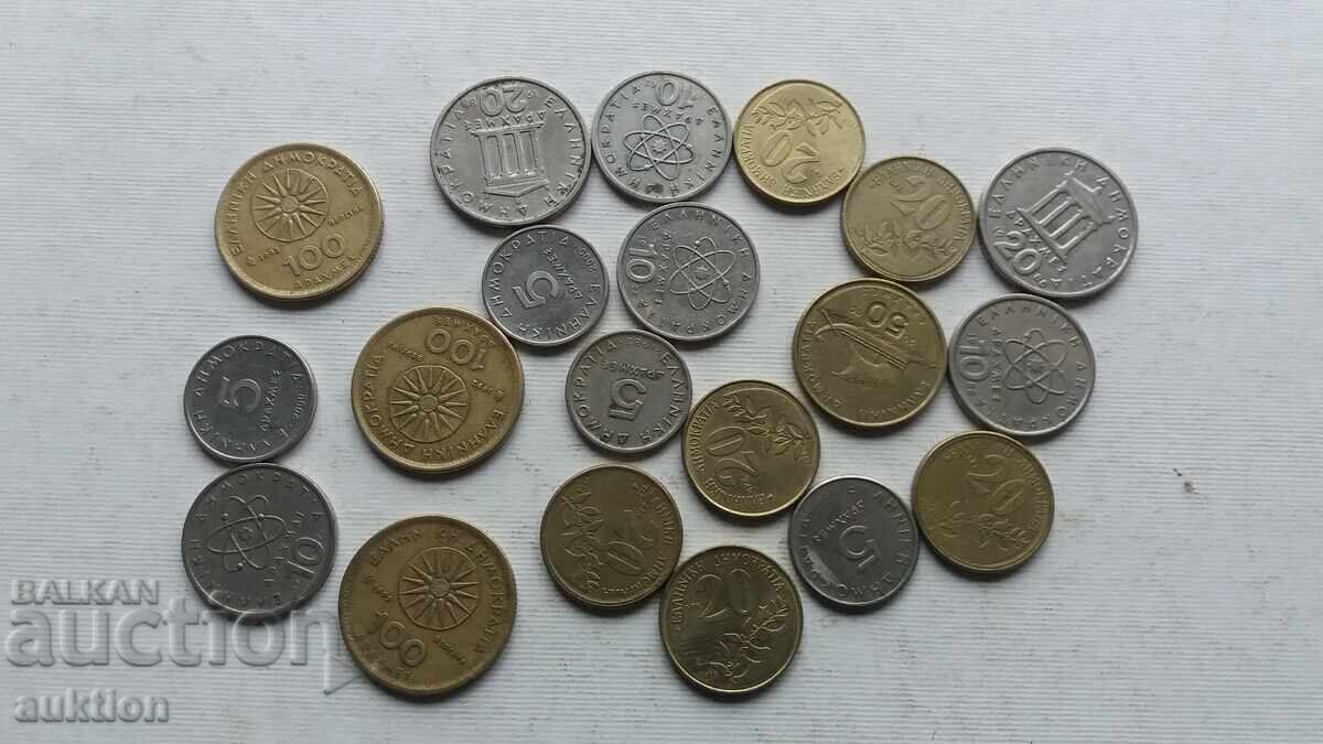 LOT OF VARIOUS GREEK DRACHMAS, 20 PIECES