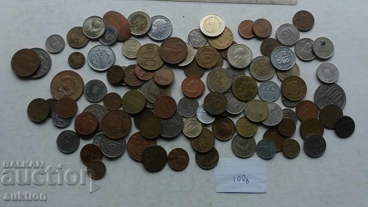 ЛОТ ОТ 100 БРОЯ ЧУЖДЕСТРАННИ МОНЕТИ ОТ ЦЯЛ СВЯТ