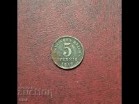 Γερμανική Αυτοκρατορία 5 πφένιχ 1917